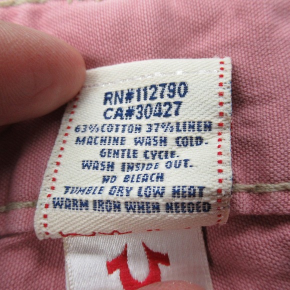 True Religion Denim Mini Skirt Women 28 Fade Red Pink Lizzie Unlined USA 152 NEW - Picture 7 of 12